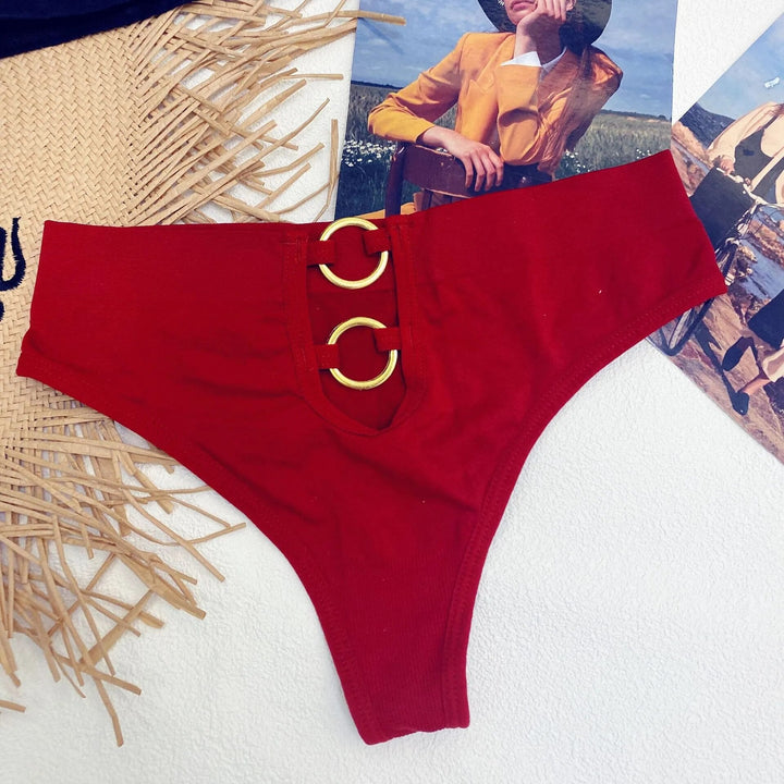 Wide-Waistband Ring-Detail Shaping Thong