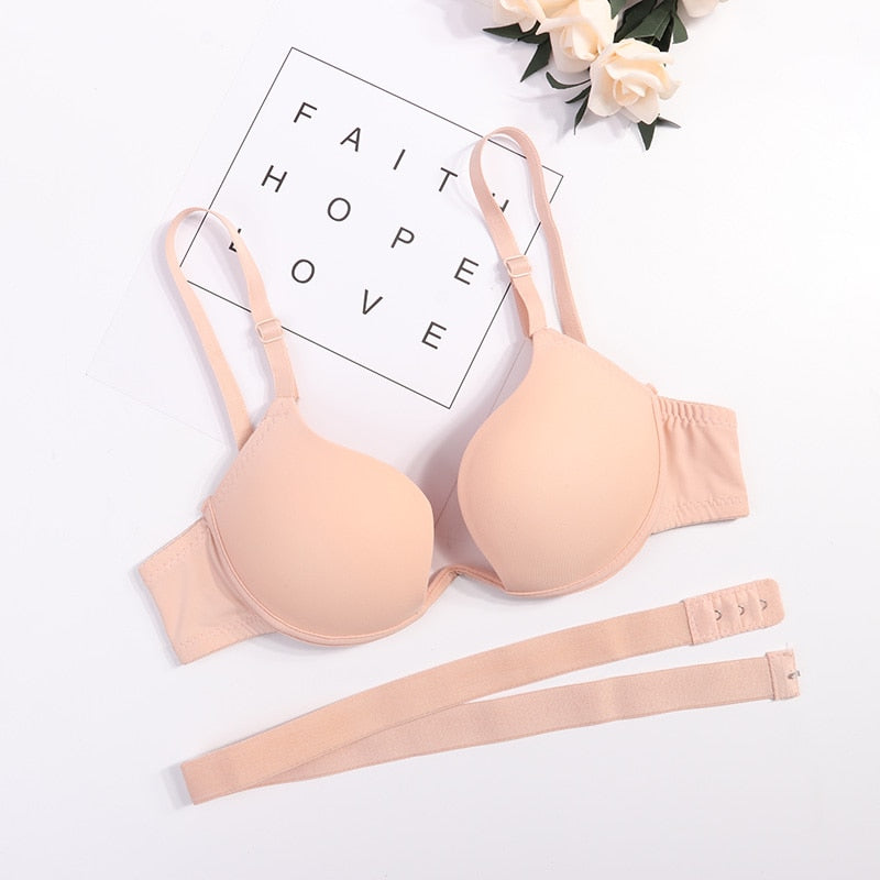 Low-Back Cut-Out Deep-Neckline Smooth Bra