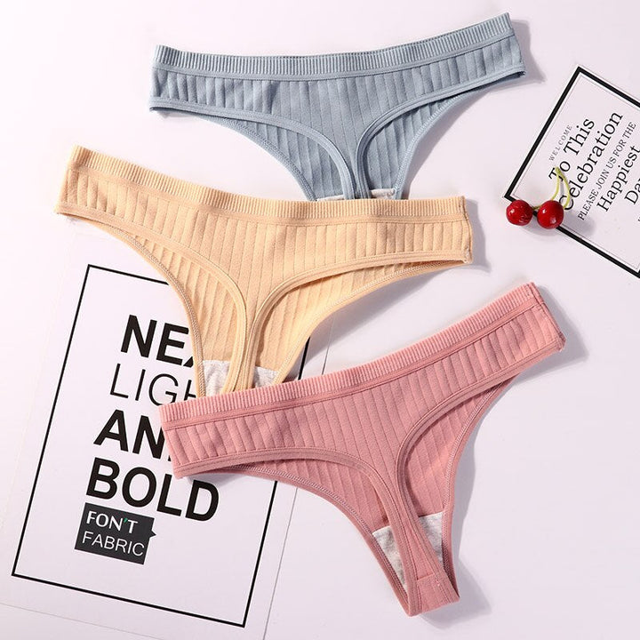 Elastic Waist Bow-Detail Comfort Thong