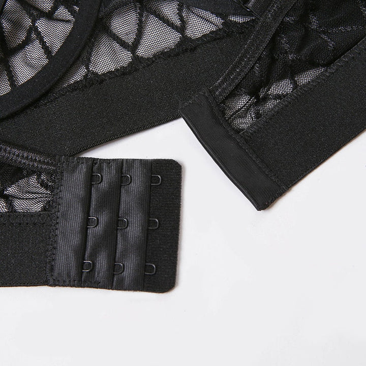 Strappy Bra Thong and Garter Belt Set