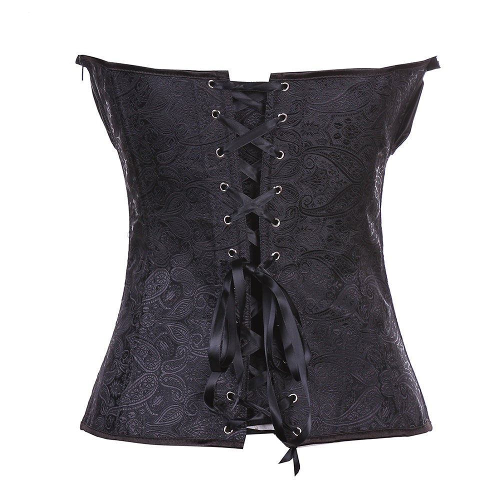 Satin Patterned Corset Adjustable Premium Elegant