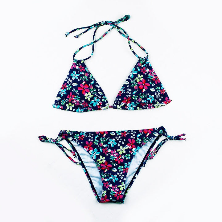 Halterneck Patterned Two-Piece Swimsuit