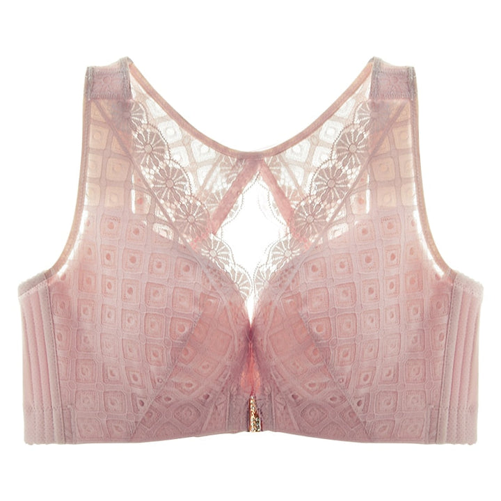 Plus Size Lace-Trim Double-Closure Bra
