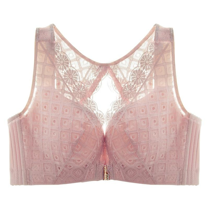Lace-Trim Double-Closure Comfort Bra