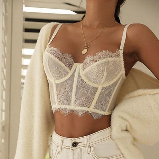 Adjustable Lace-Trim Bust-Enhancing Bra
