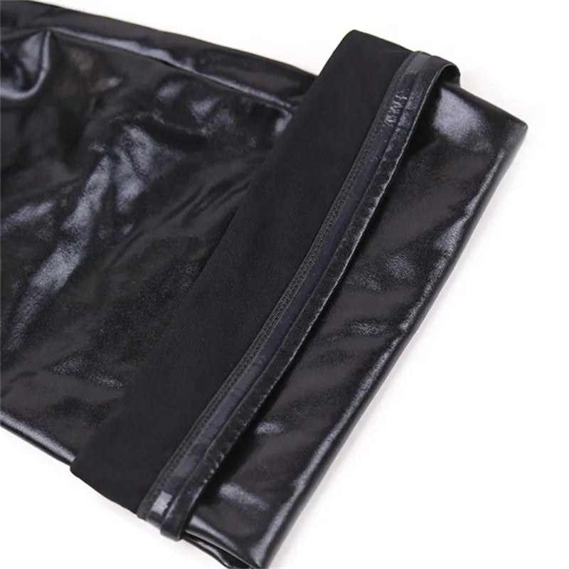 Black Plus-Size Latex Stockings