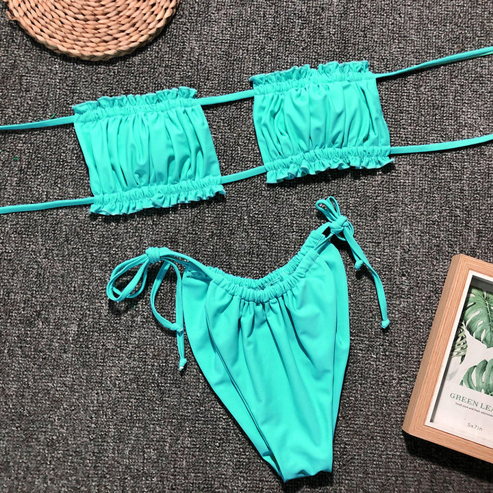 Strapless Ruffle Two-Piece Swimsuit