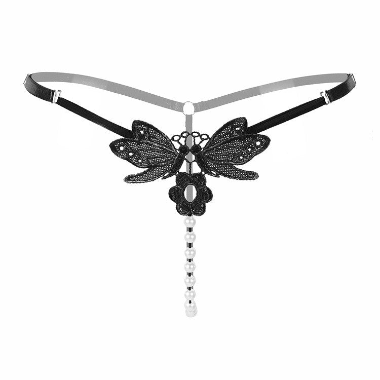 One-Size Triple Pearl Decorative Thong