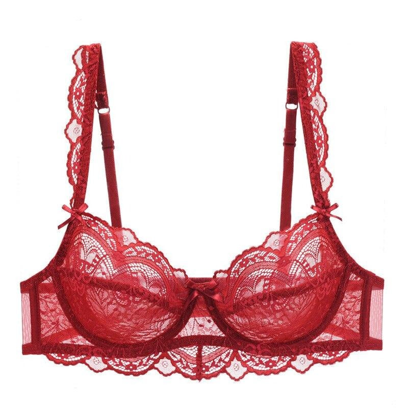 Lace Bow-Strap Adjustable Decorative Bra