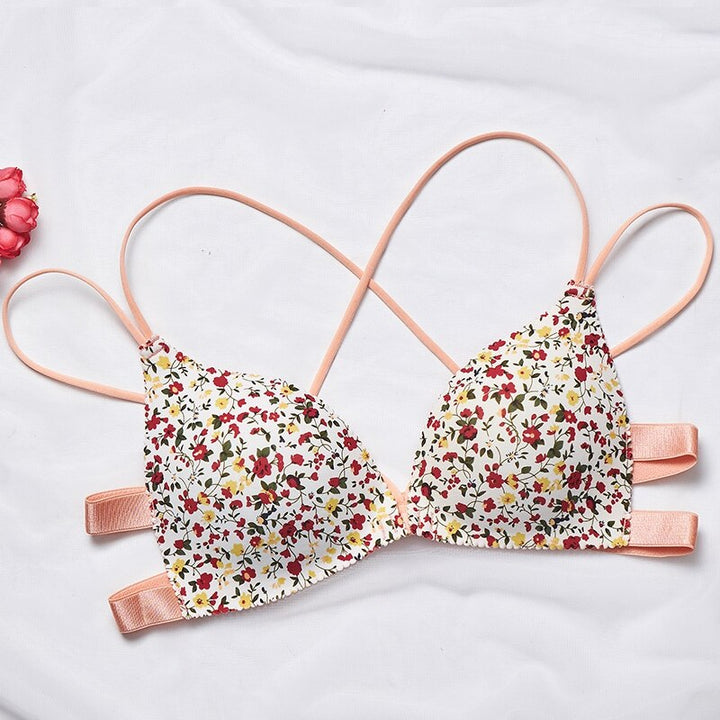 Front-Closure Push-Up Printed Bra