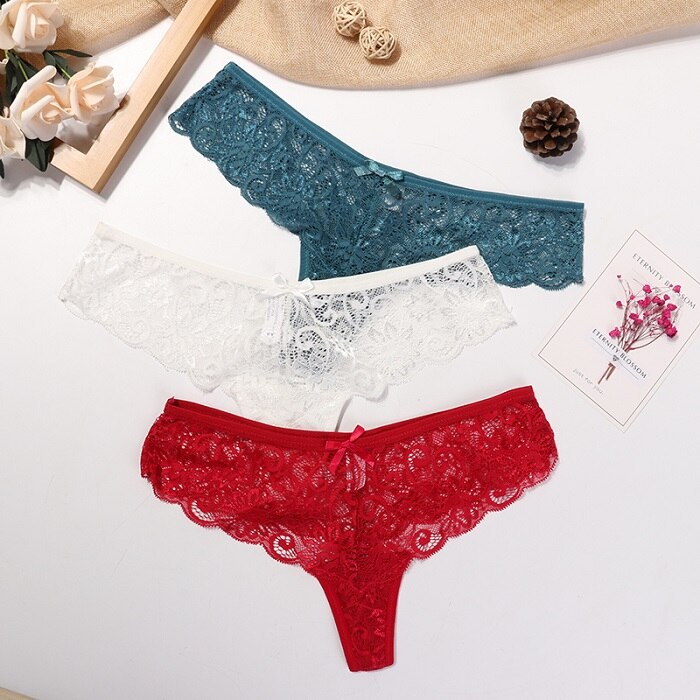 3-Pack Lace Thong Set