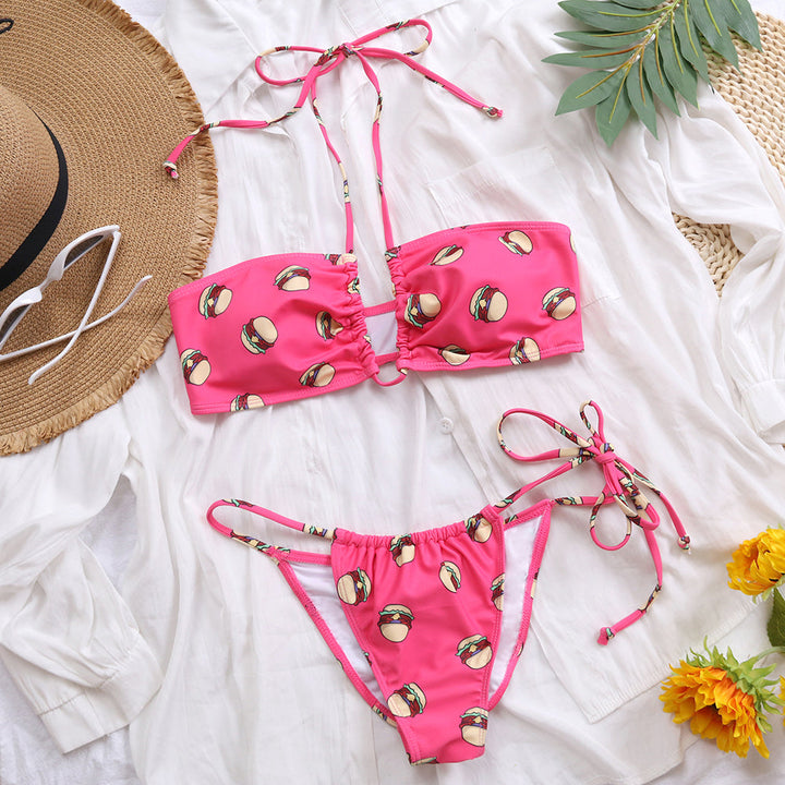 Printed Two-Piece Bikini Set Extended Strap Adjustment