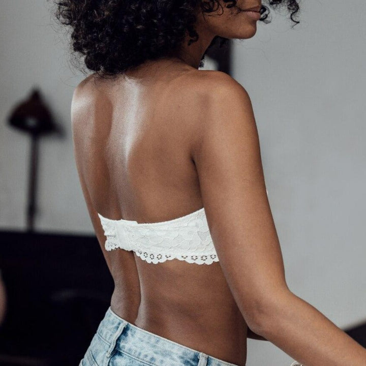 Strapless Lace-Trim Bust-Enhancing Bra