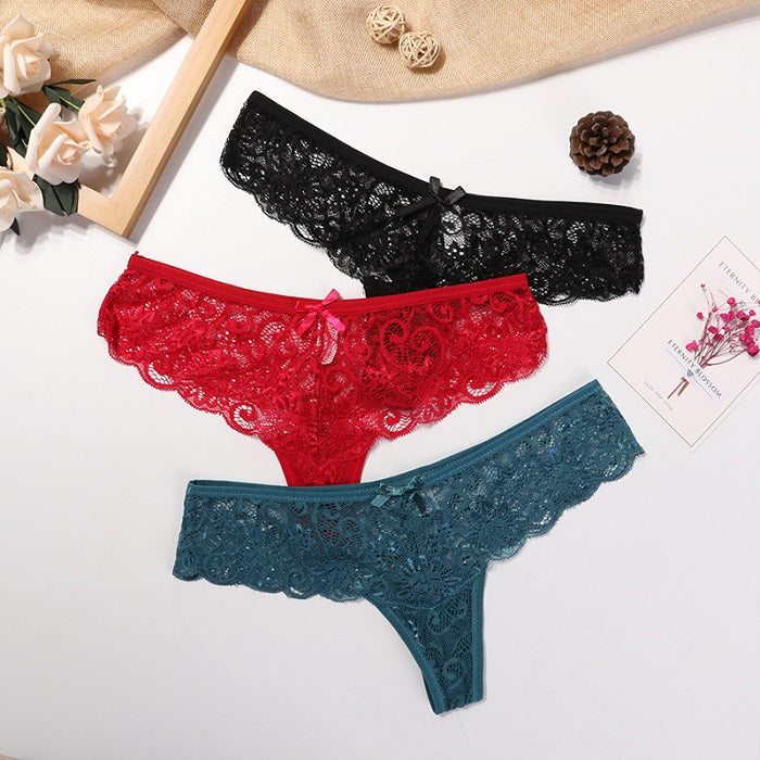 3-Pack Lace Thong Set