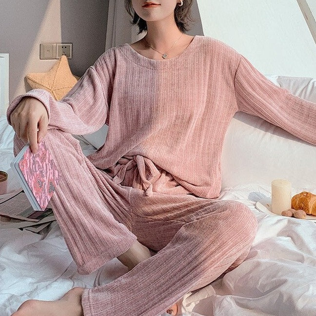 Tie-Waist Relaxed Knit Two-Piece Set