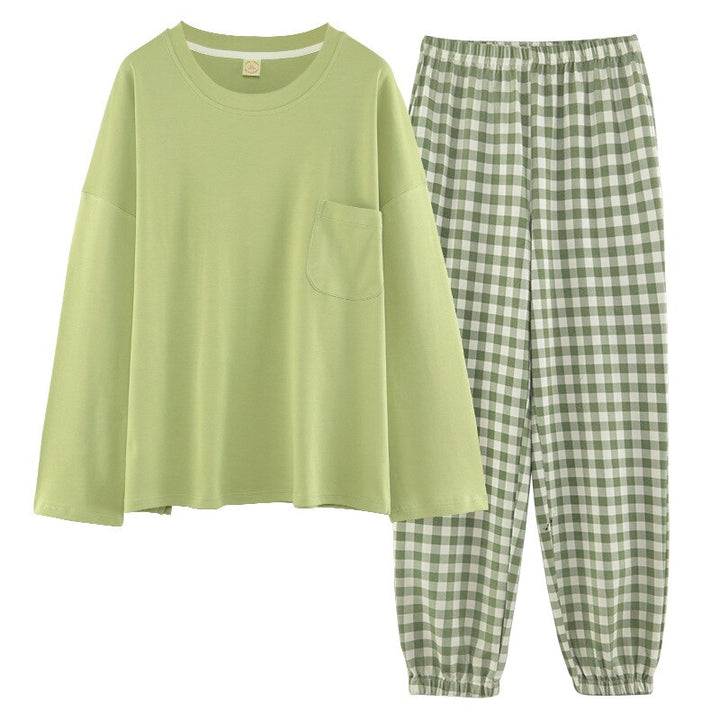 Relaxed Cotton Pyjama Set with Pocket Detail