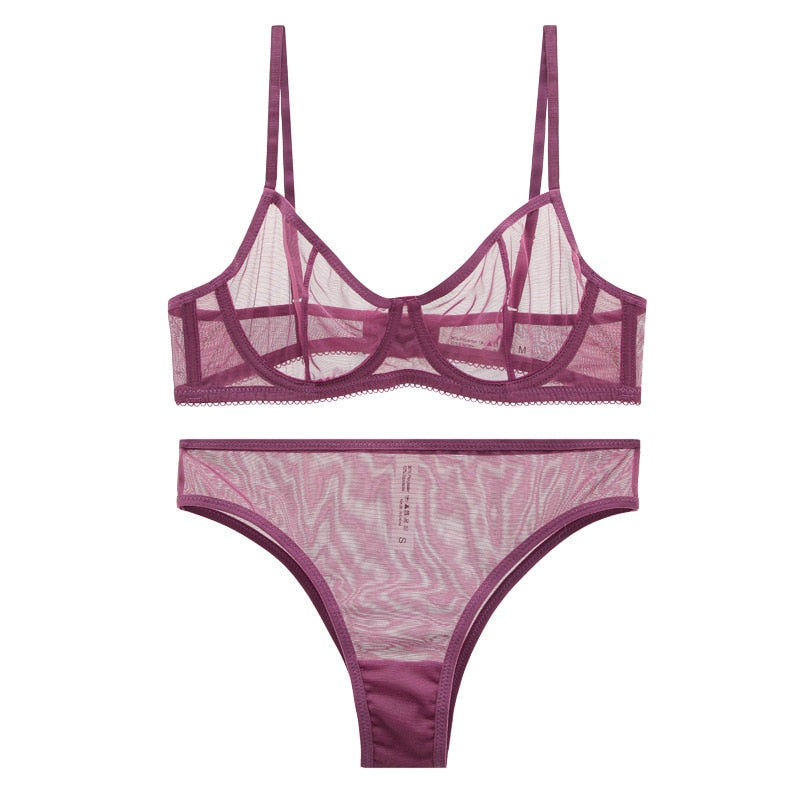 Mesh Bra and Panties Lingerie Set