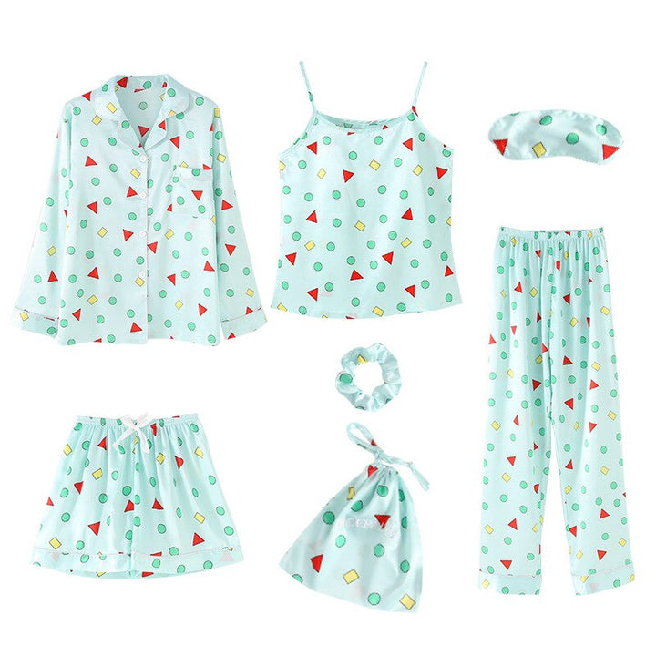 7-Piece Satin Pyjama Set