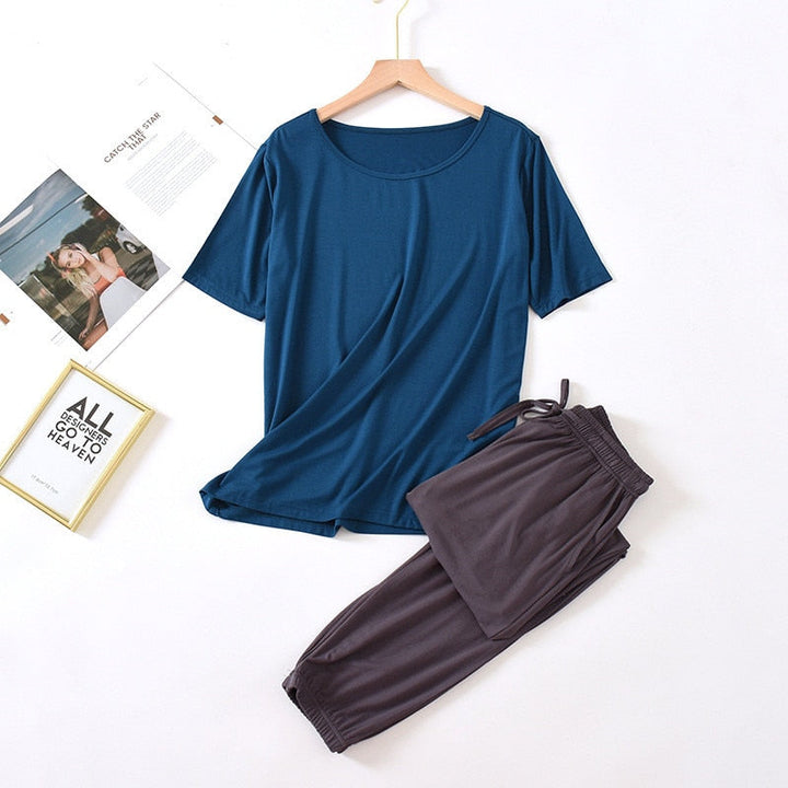 Cotton Loungewear Set Relaxed Fit