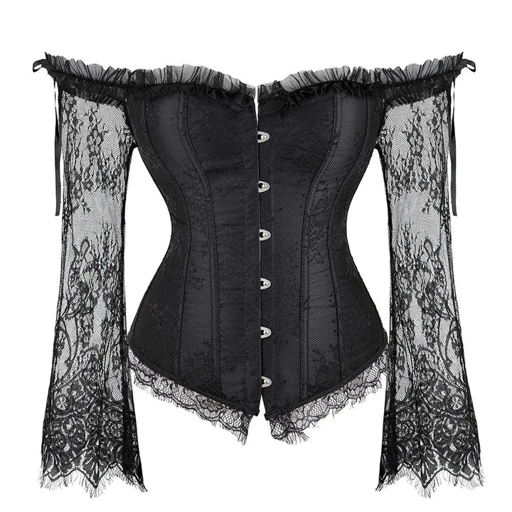 Lace Sleeve Decorative Adjustable Corset