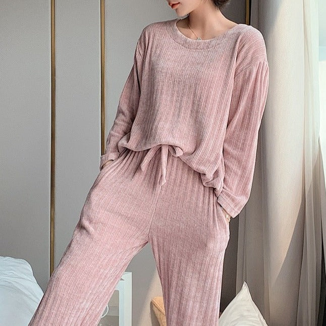 Tie-Waist Relaxed Knit Two-Piece Set