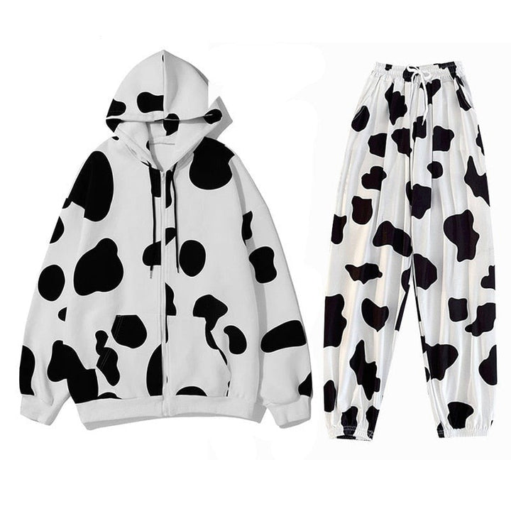 Relaxed Sweatshirt Fabric Tracksuit Set