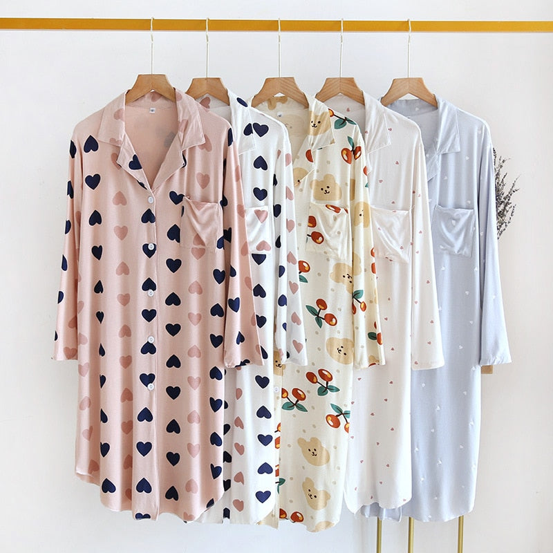 Comfort Cotton Nightdress 5 Patterns Relaxed Fit