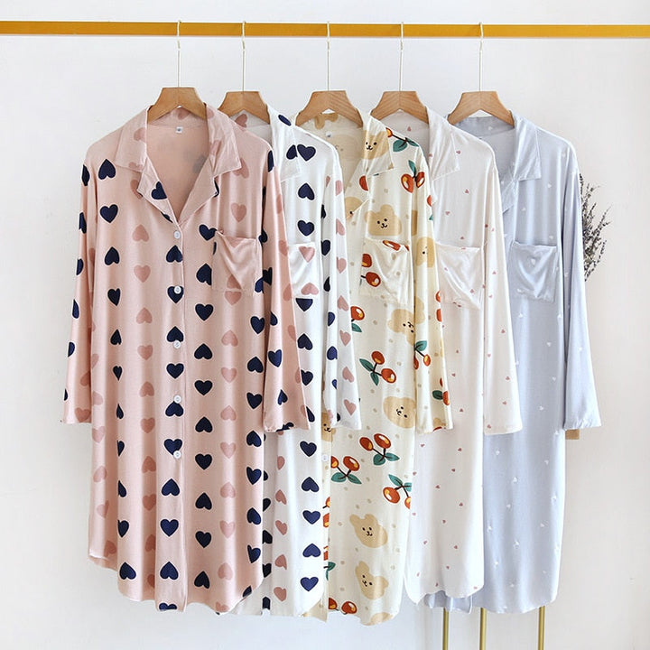 Comfort Cotton Nightdress 5 Patterns Relaxed Fit