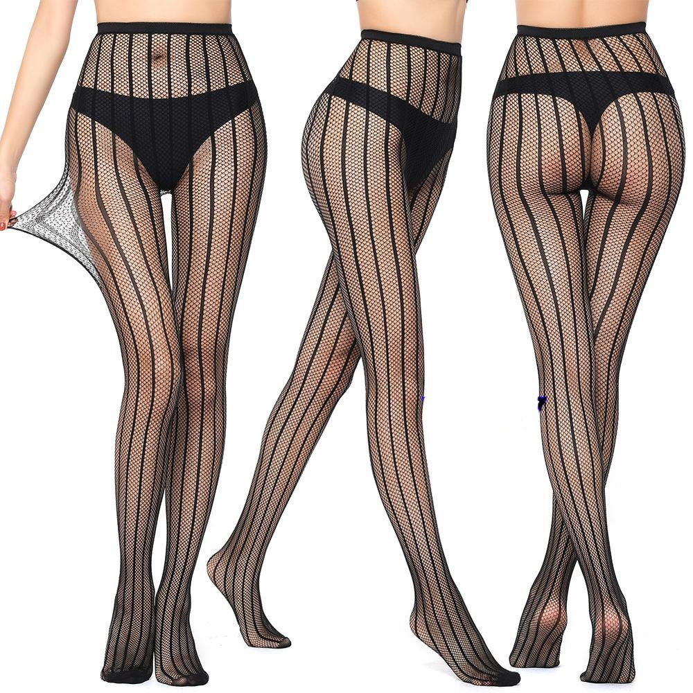 Decorative Strappy Nylon One-Size Tights