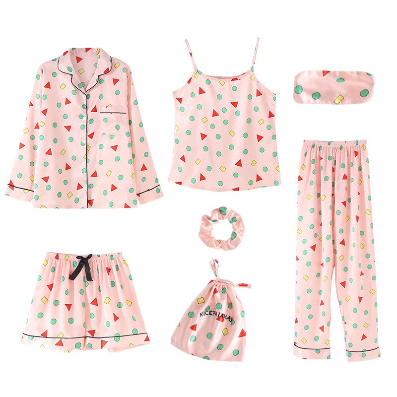 7-Piece Satin Pyjama Set