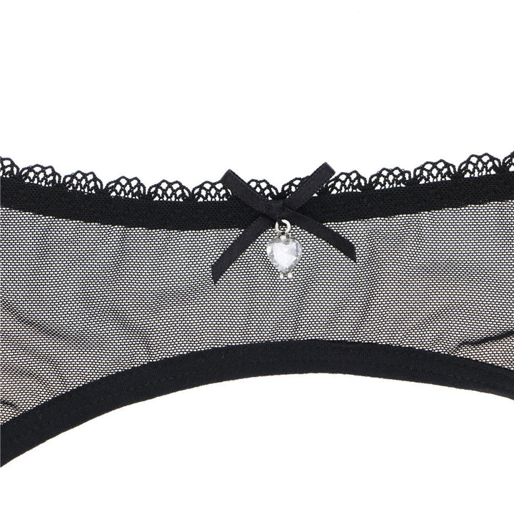 Lace-Trim Mesh Garter Belt Adjustable