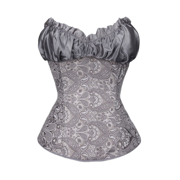Satin Patterned Corset Adjustable Premium Elegant