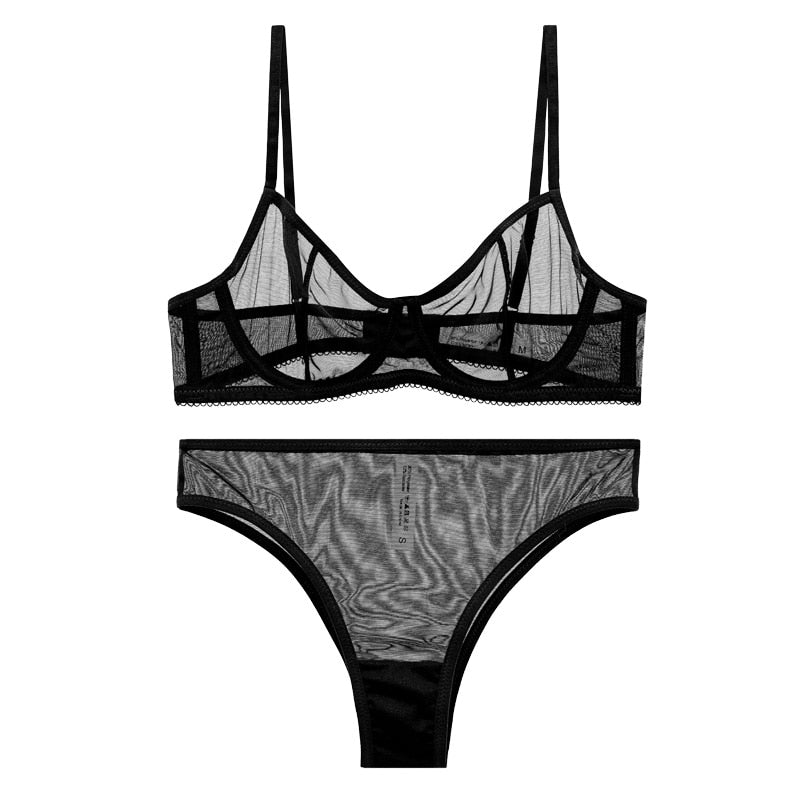 Mesh Bra and Panties Lingerie Set