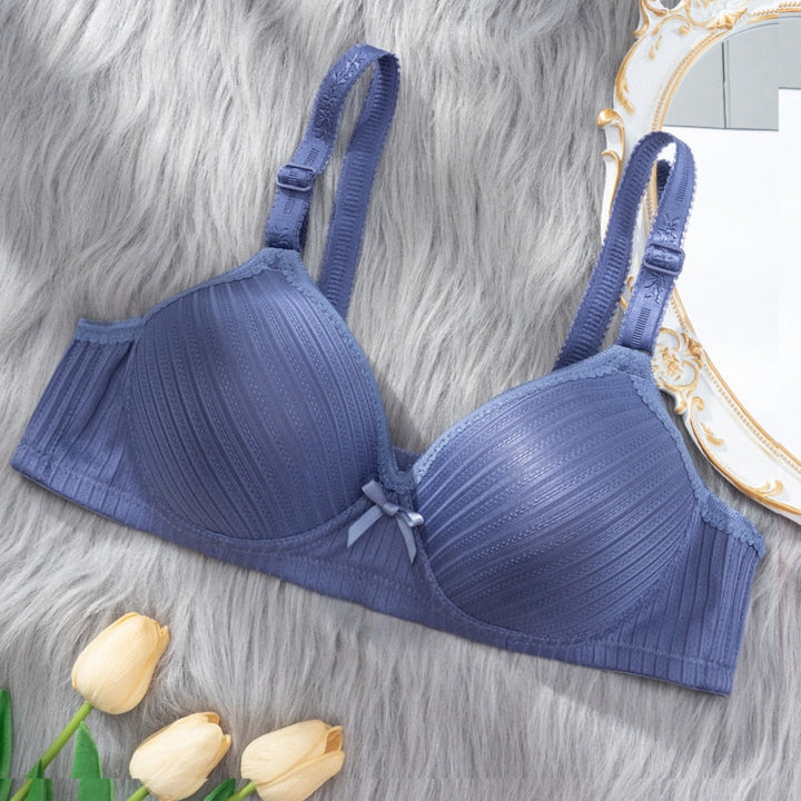 Push-Up Bow-Detail Adjustable Strap Bra
