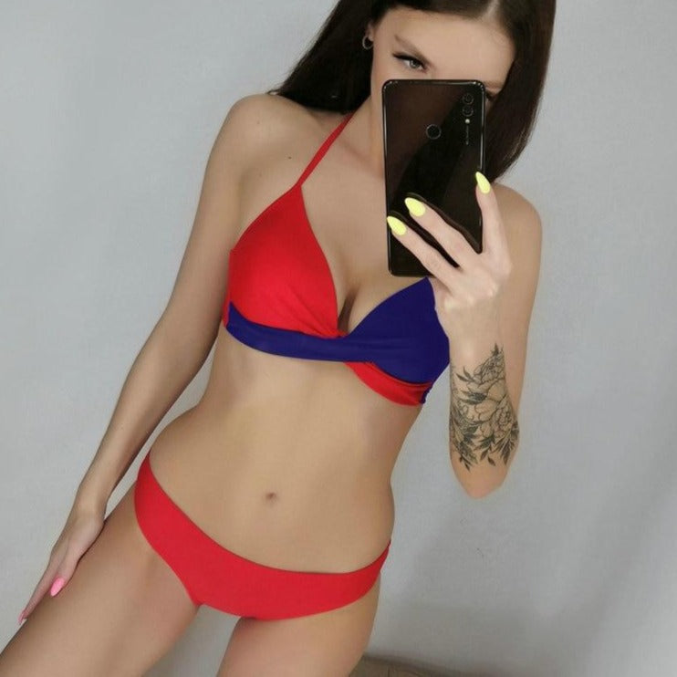 Halterneck Back-Closure Classic Briefs Bikini