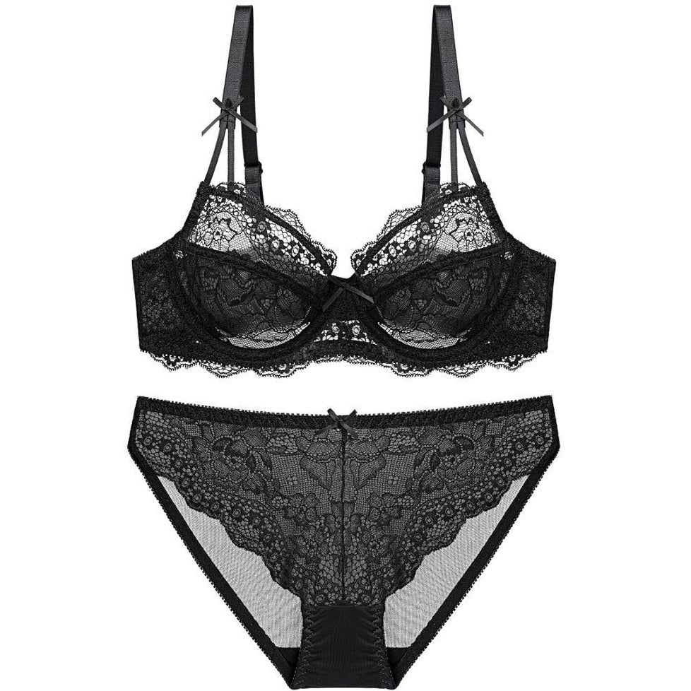 Lace Bow-Trim Adjustable Figure-Enhancing Set