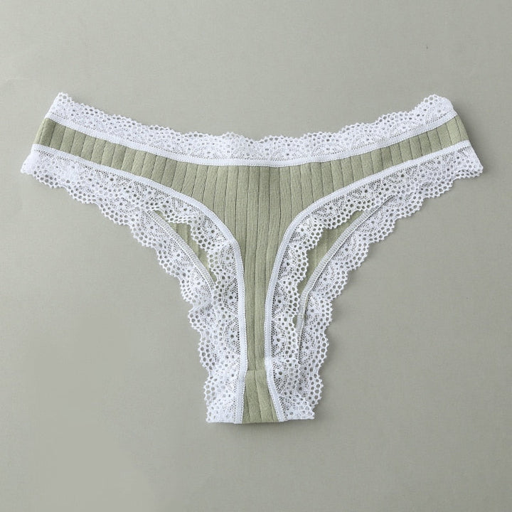 Cotton Lace Thong 3-Pack Low Rise Breathable