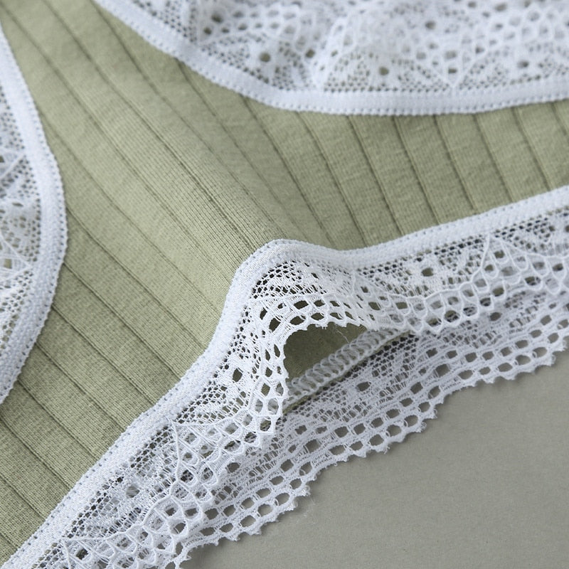 Cotton Lace Thong 3-Pack Low Rise Breathable