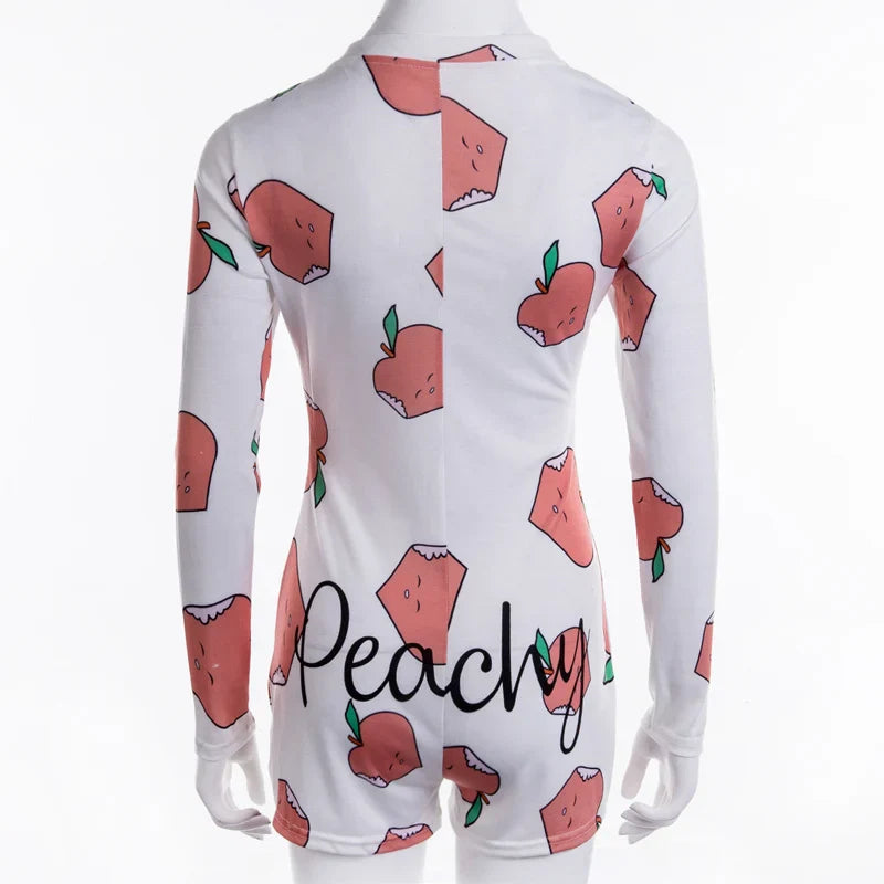 Long-Sleeve Button-Neck Pyjama Bodysuit