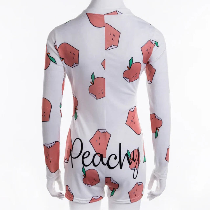 Long-Sleeve Button-Neck Pyjama Bodysuit