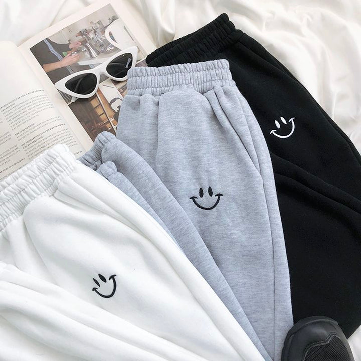Relaxed Straight-Leg Pants with Pockets Smooth Fabric