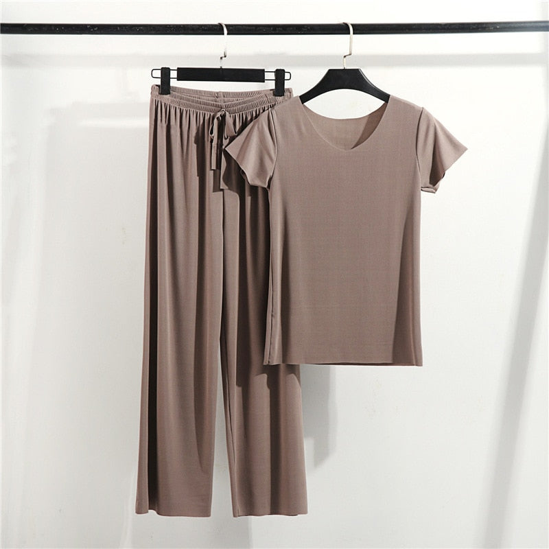 Homewear Set Long Pants Adjustable Relaxed Fit