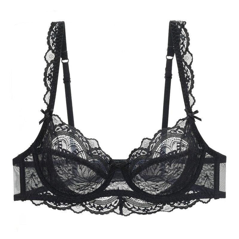 Lace Ruffle Bow-Trim Adjustable Bra