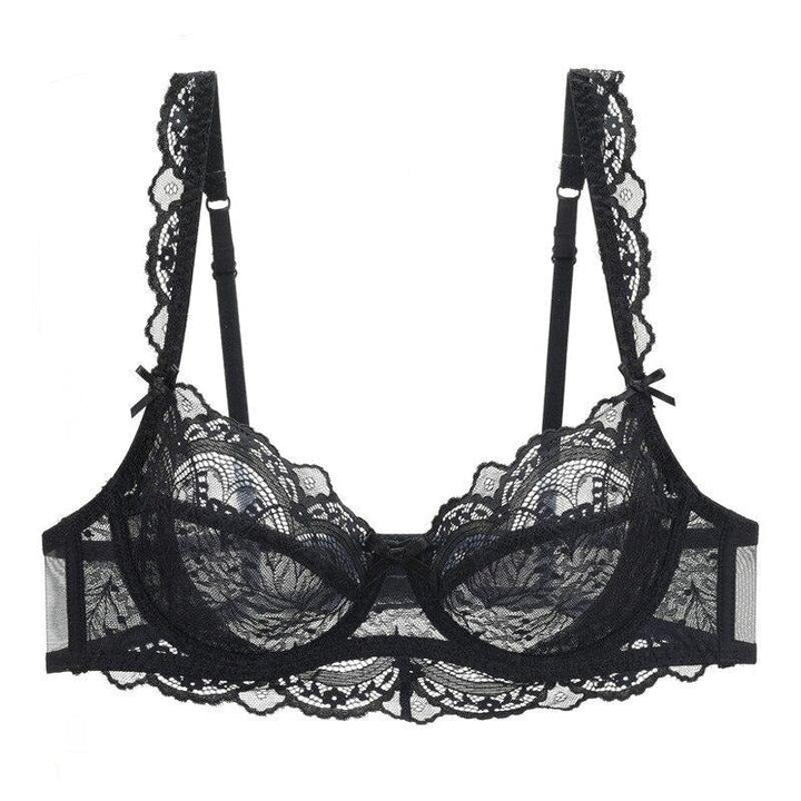 Lace Ruffle Bow-Trim Adjustable Bra