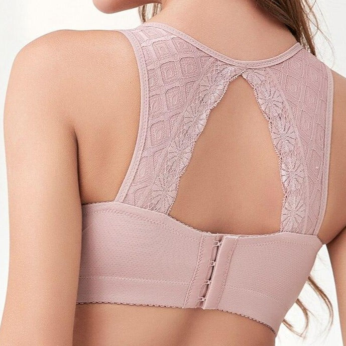Lace-Trim Double-Closure Comfort Bra