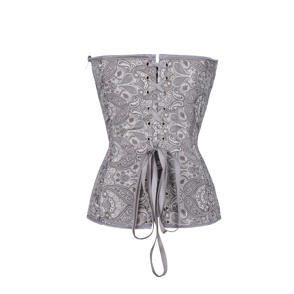 Satin Patterned Corset Adjustable Premium Elegant