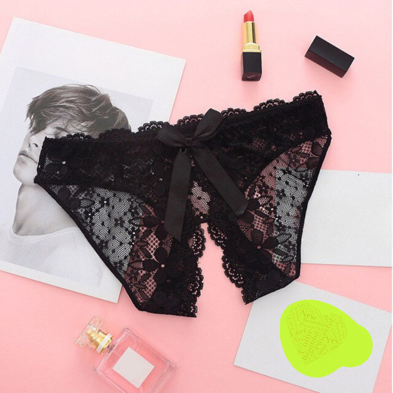 Lace Bow Cut-Out Panties
