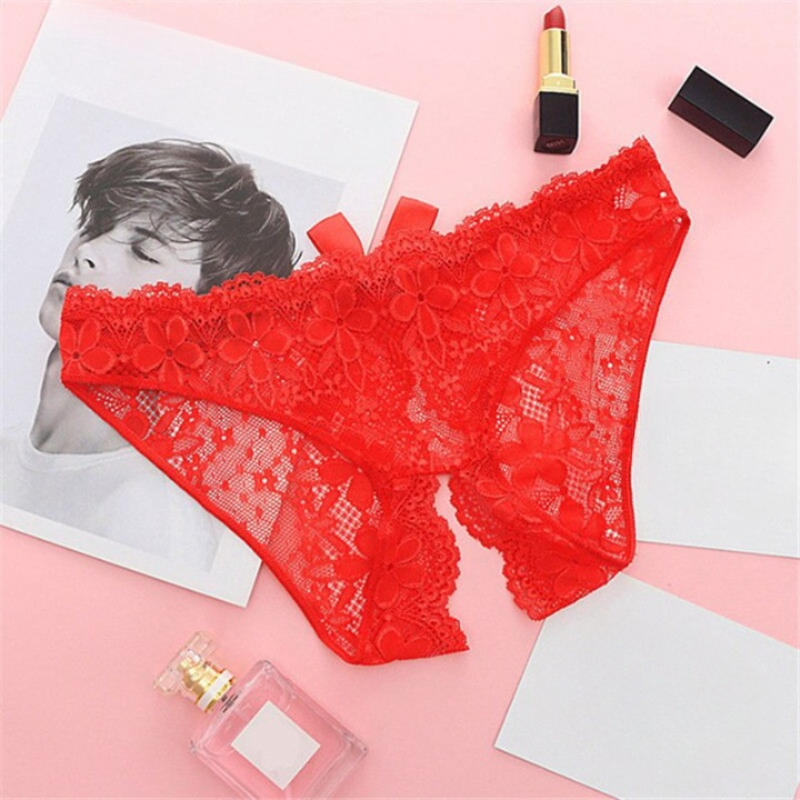 Lace Bow Cut-Out Panties