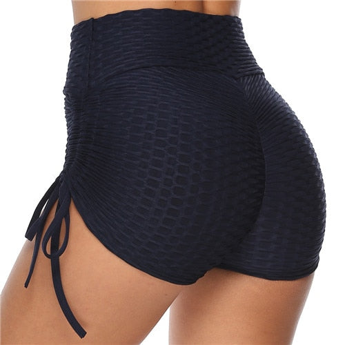 Push-Up High-Waist Sports Shorts Polyester Spandex