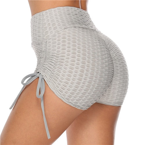 Push-Up High-Waist Sports Shorts Polyester Spandex
